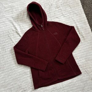 Burgundy The North Face Women full zip hoodie Size L